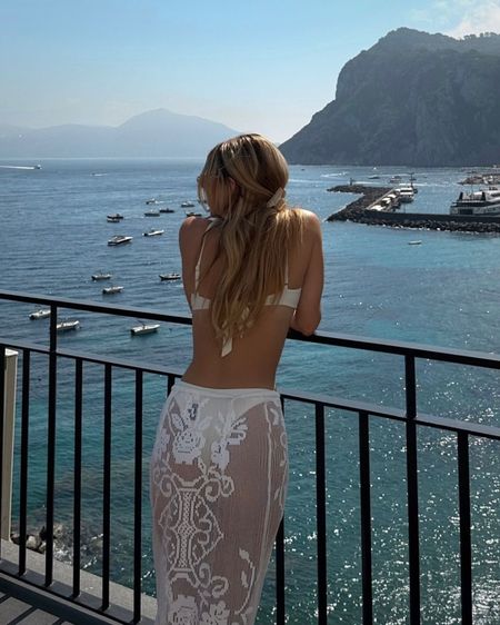 White mesh swimsuit coverup I wore in Capri 🌊 

#LTKSwim