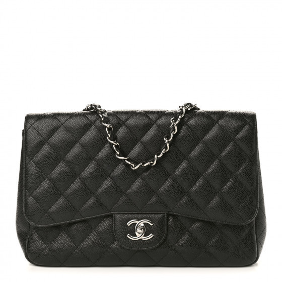 CHANEL Caviar Quilted Jumbo Single Flap Black | Fashionphile