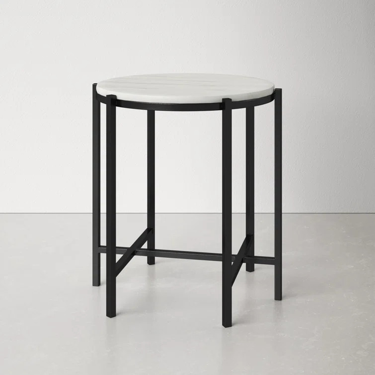 Barrona 19'' Tall Genuine Marble End Table | Wayfair North America
