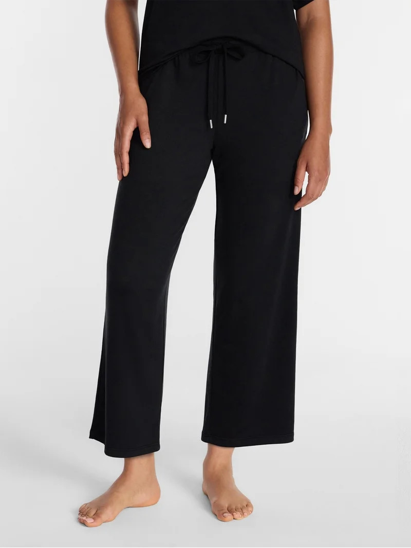 Joyspun Women's French Terry Knit Sleep Capri Pants, 25\u201d Inseam, Sizes XS-3X | Walmart (US)