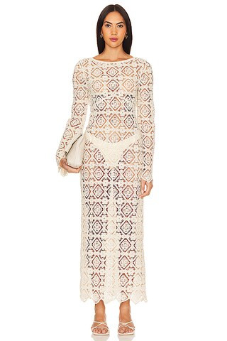 Arella Midi Dress in White | Revolve Clothing (Global)