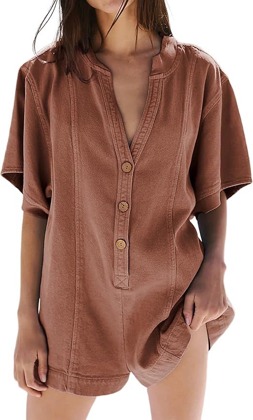 Rompers for Women 2024 Casual Summer Oversized Tee Rompers Shorts Jumpsuits | Amazon (US)
