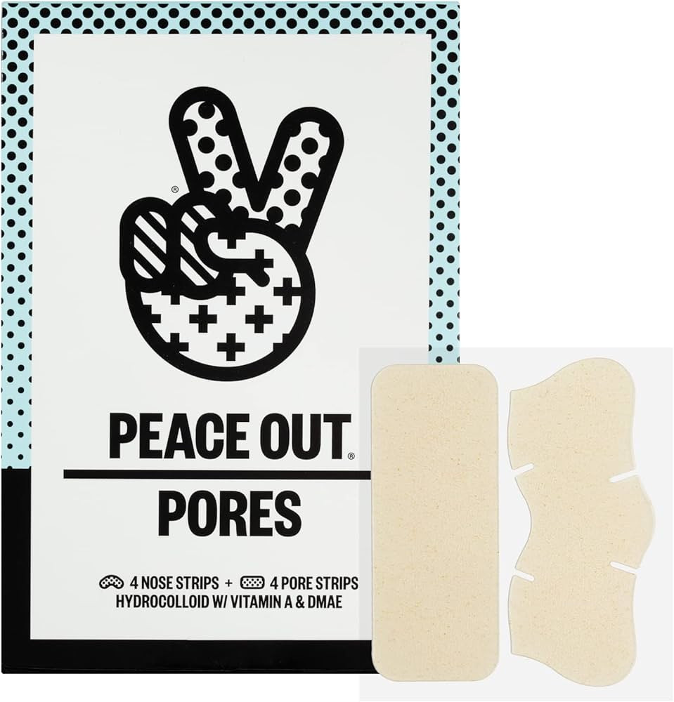 PEACE OUT Skincare Pores. Hydrocolloid Pore-Refining Nose and Face Strips with Vitamin A to Shrin... | Amazon (US)