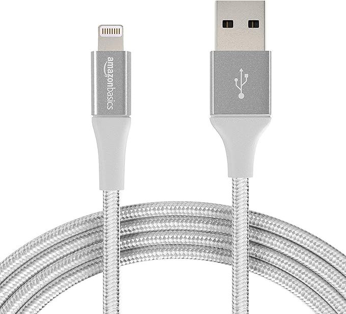 AmazonBasics Double Braided Nylon Lightning to USB Cable, Durability Rated 6,000 Bends, MFi Certi... | Amazon (US)