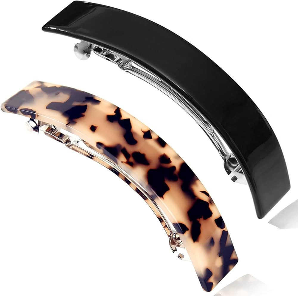 Eyegla Hair Barrettes for Women Large French Barrette Hair Clips Tortoise Shell Barrettes for Thi... | Amazon (US)