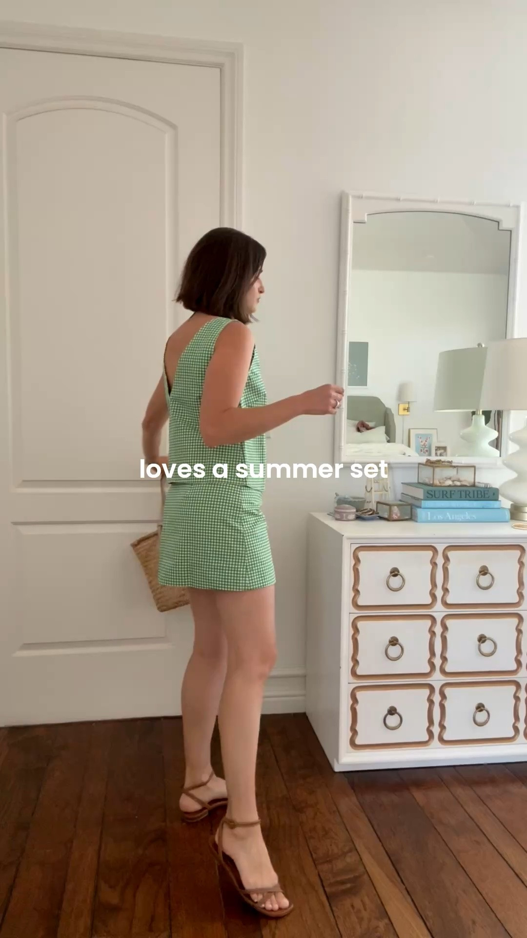A green gingham set that gives everything I want out of summer. Gingham is having its (well deserved) moment and I'm not letting go. Comment SHOP for all the details.

#LTKdayinmylife #LTKgrwm #LTKOver40