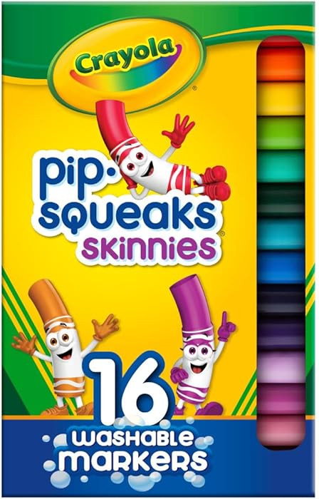 Crayola Pip Squeaks Skinnies Washable Marker Set (16ct), Essential Easter Basket Stuffers, Mini M... | Amazon (US)