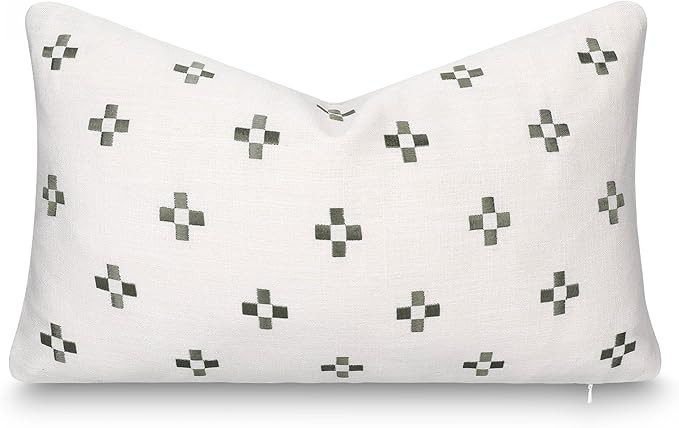 Crumbs Home Modern Farmhouse California Casual Indoor Outdoor Lumbar Pillow Cover, 12"x20" Water ... | Amazon (US)
