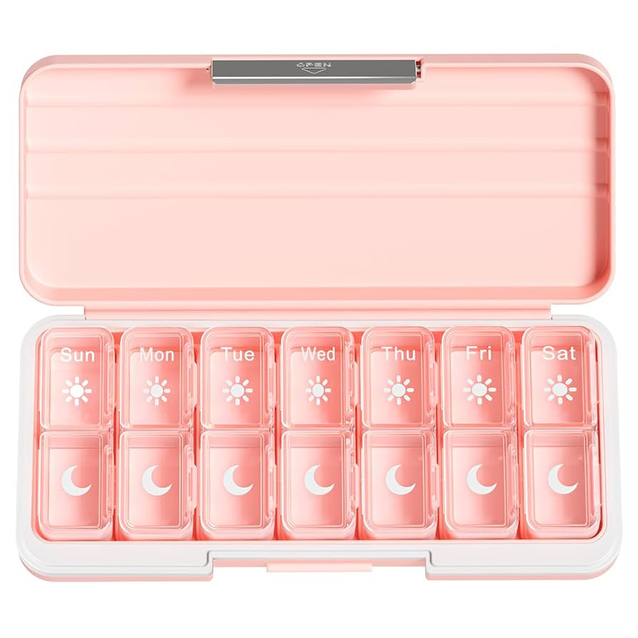 Zoksi Am Pm Pill Organizer 7 Day, Weekly Pill Box 2 Times a Day, Medicine Pill Organizer with Sep... | Amazon (US)