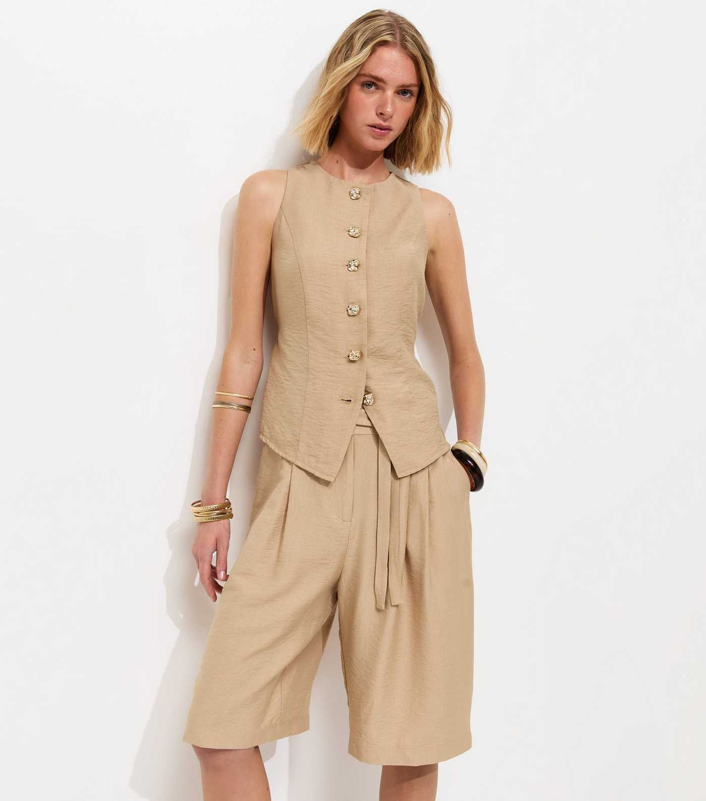 Camel Tie Waist Shorts | New Look | New Look (UK)