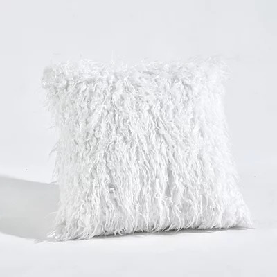 White Luca Faux Fur Pillow | Kirkland's Home