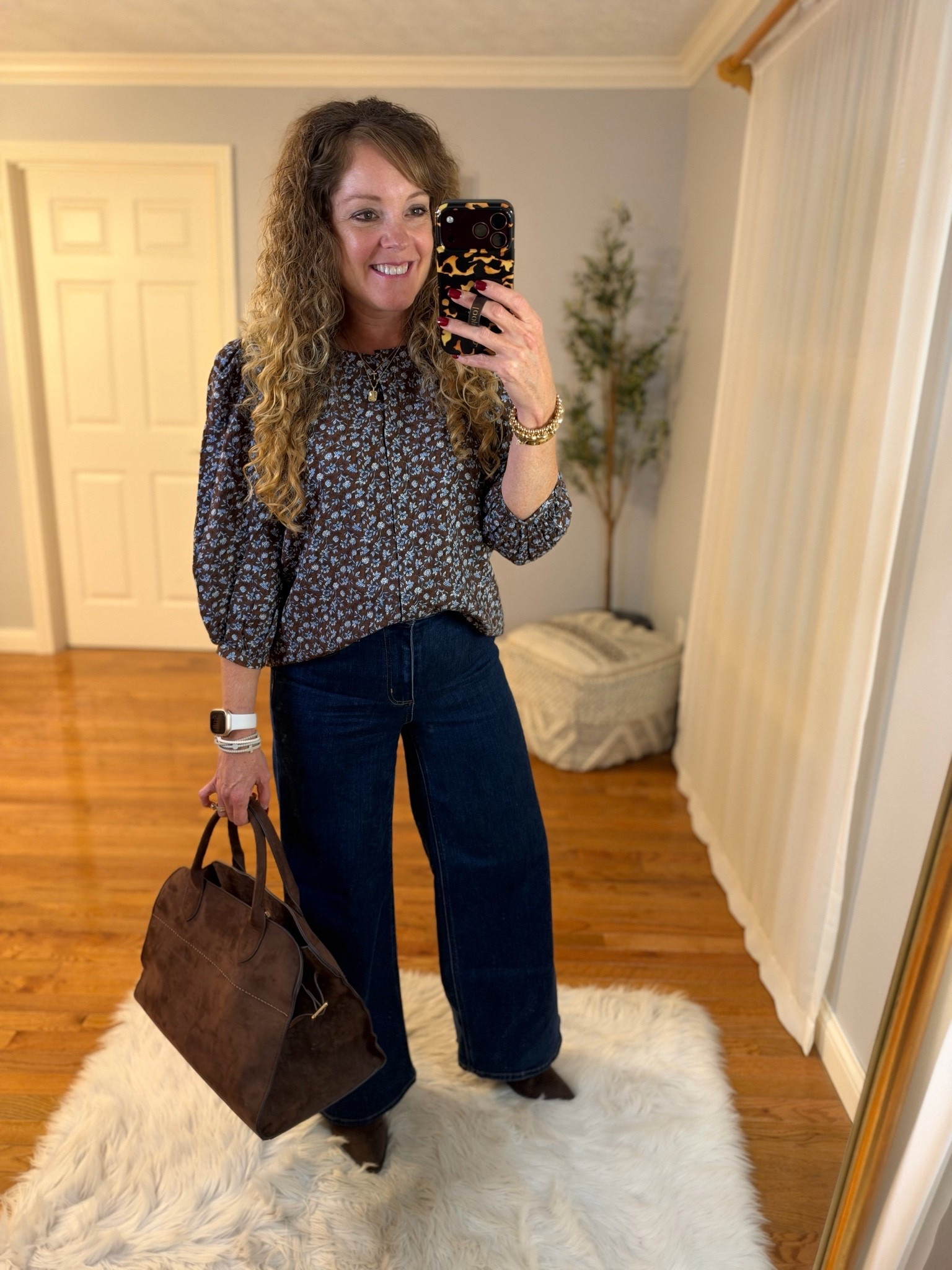 Walmart $15 blouse! Sale ends today! 

Wearing size XS- prefer the small. TTS. 
Jeans- size 6 short 

Workwear / date night outfit / church outfit / over 40 fashion / affordable fashion