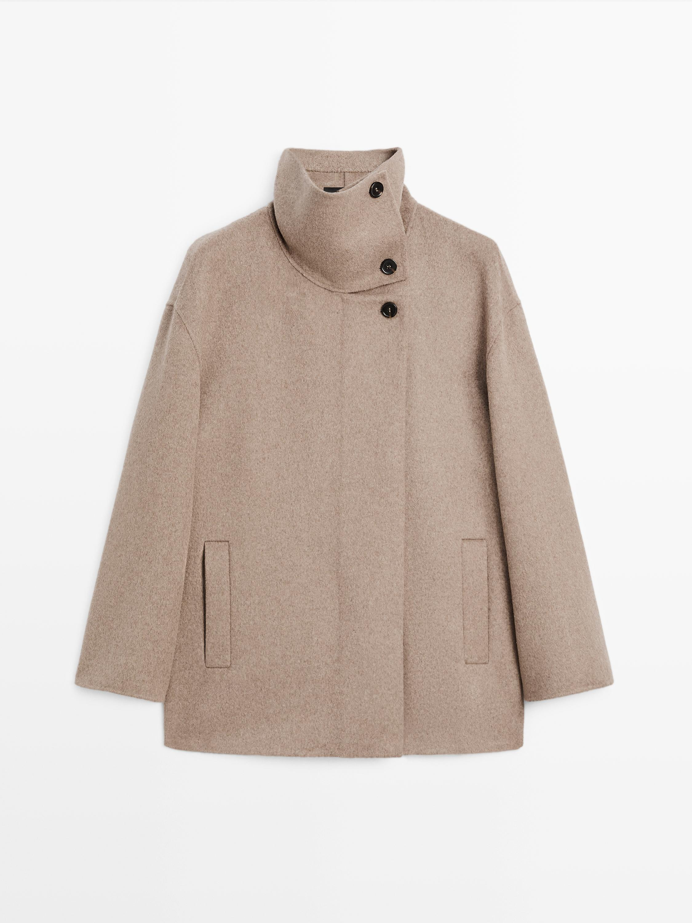 Manteau laine à col montant | Massimo Dutti FR