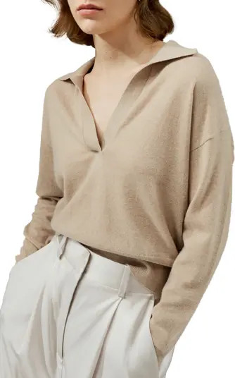 Women's V Neck Cashmere Polo Sweater | Nordstrom