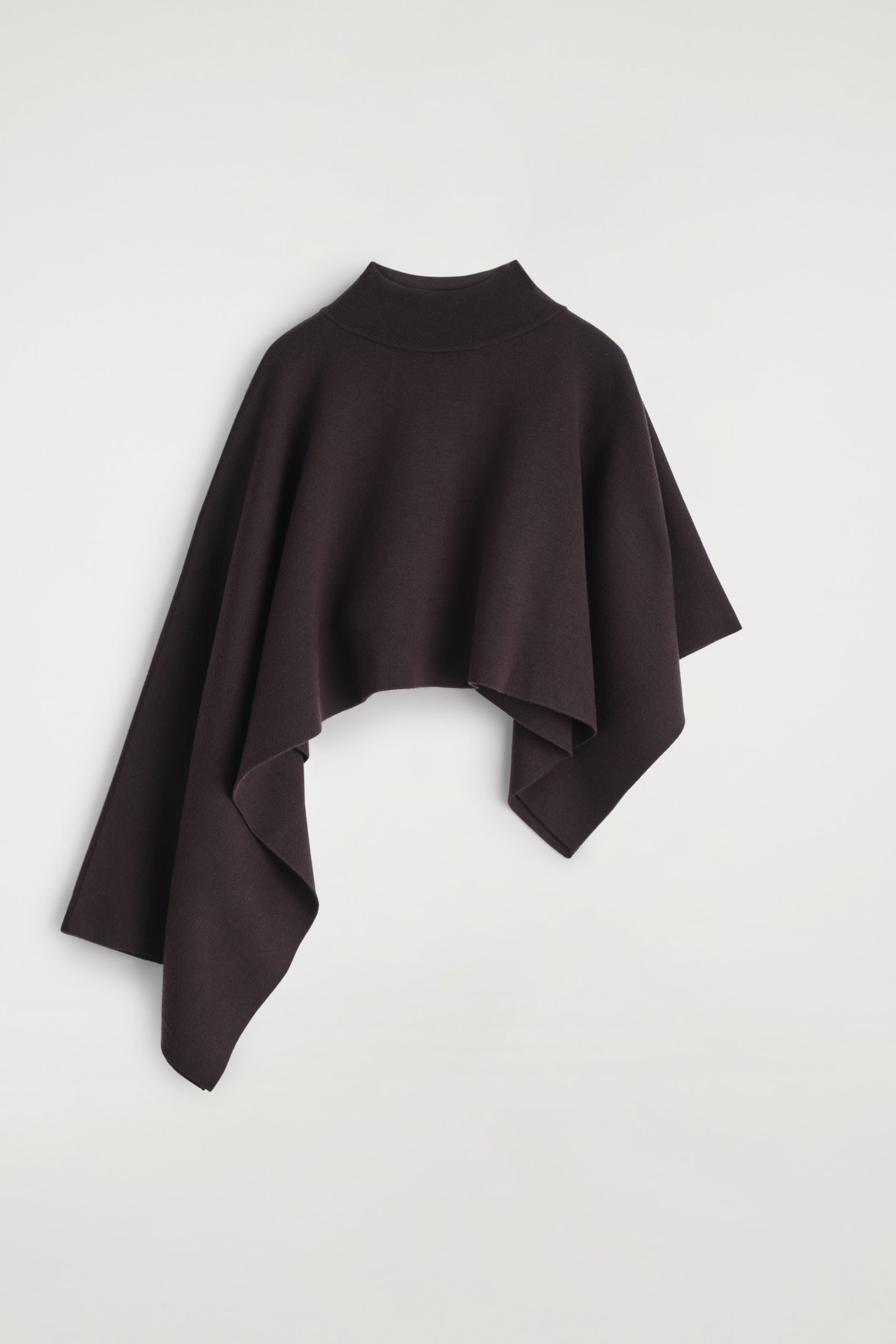 ASYMMETRIC DOUBLE-KNIT WOOL CAPE - DARK BROWN | COS | COS (EU)