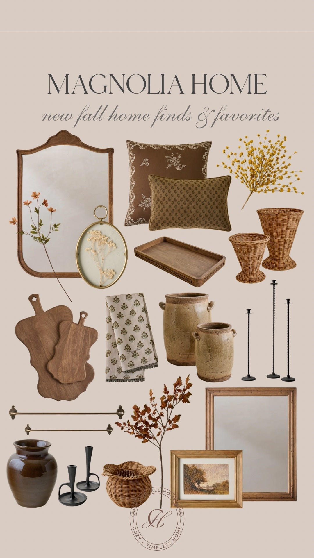 How beautiful are these new arrivals from the @magnolia fall collection! I'm obsessed with all of the warm earthy tones and texture across all pieces. Even these mirrors have the prettiest floral inlay that makes them feel antique. Don't miss out on these!

#LTKStyleTip #LTKHome #LTKSeasonal