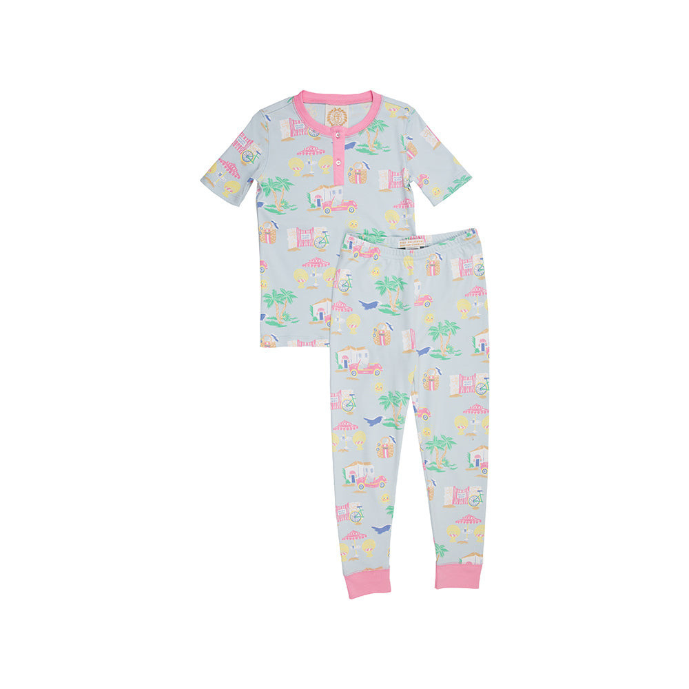 Sara Jane's Short Sleeve Set - Bahama Bound (Girl) with Hamptons Hot Pink | The Beaufort Bonnet Company