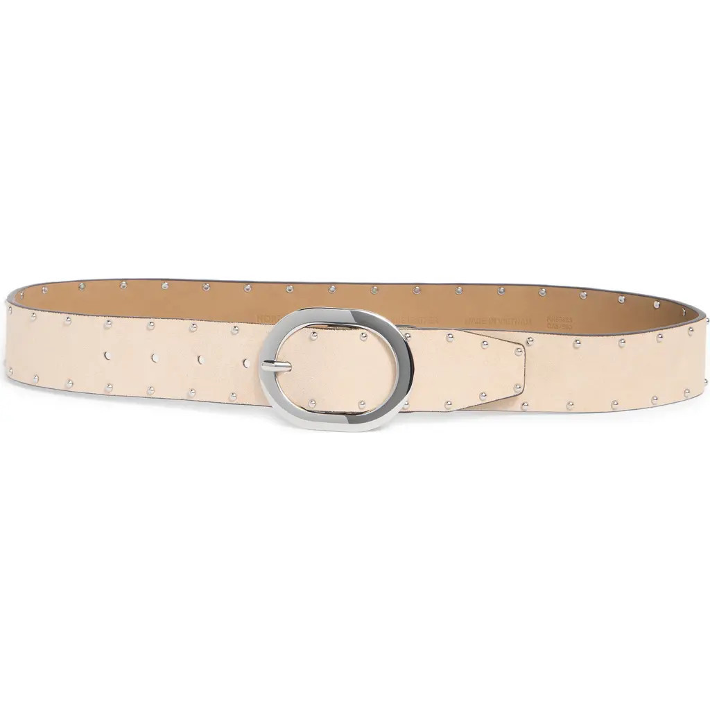 Nordstrom Montana Studded Suede Belt in Beige Parchment at Nordstrom, Size Small | Nordstrom