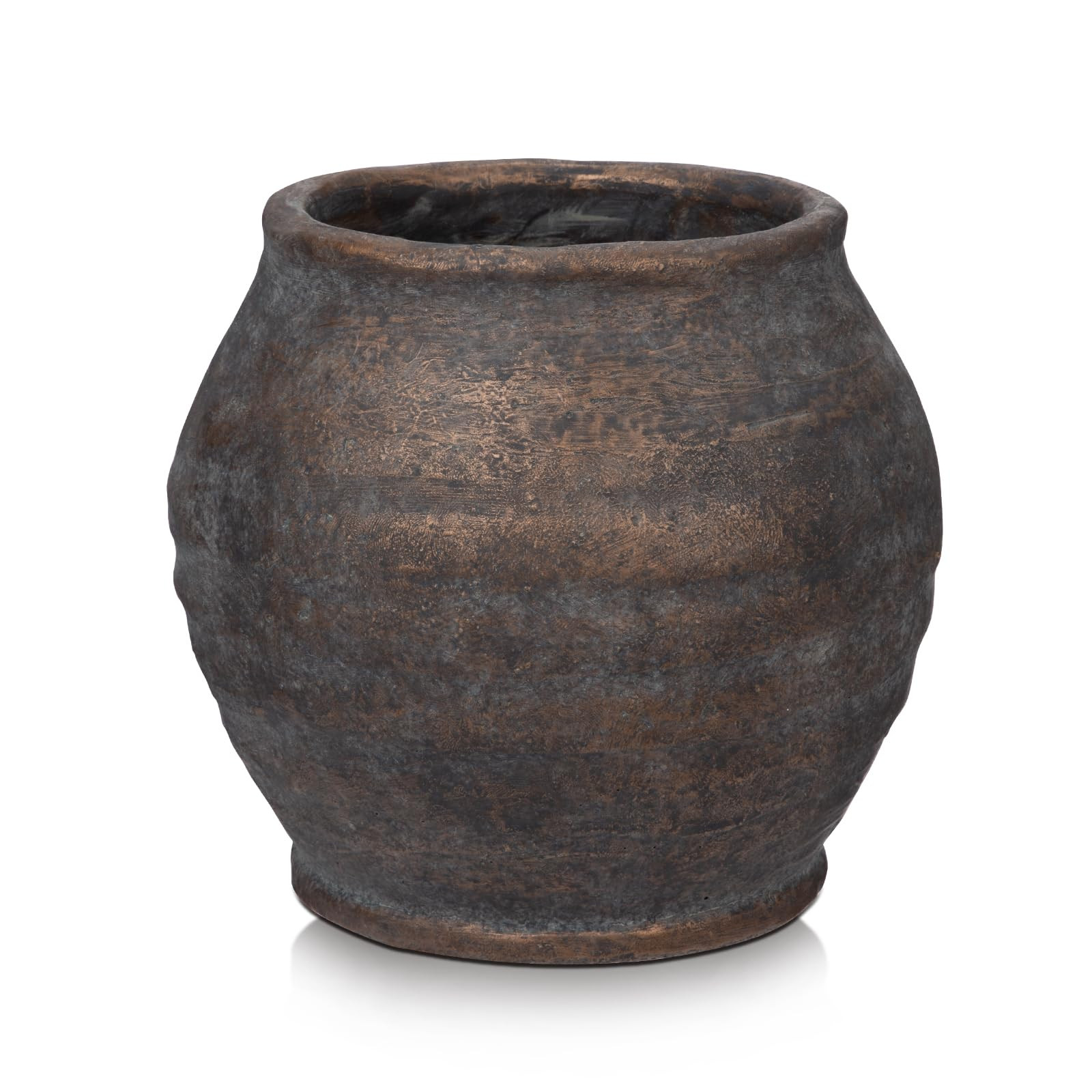 Briful 5.91'' Large Ceramic Rustic Vase Shabby Vintage Textured Vase, 4.72'' Wide Mouth Pampas Ja... | Amazon (US)