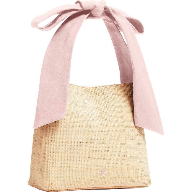 Mixed Media Bow Bag, Soft Rose | Maisonette