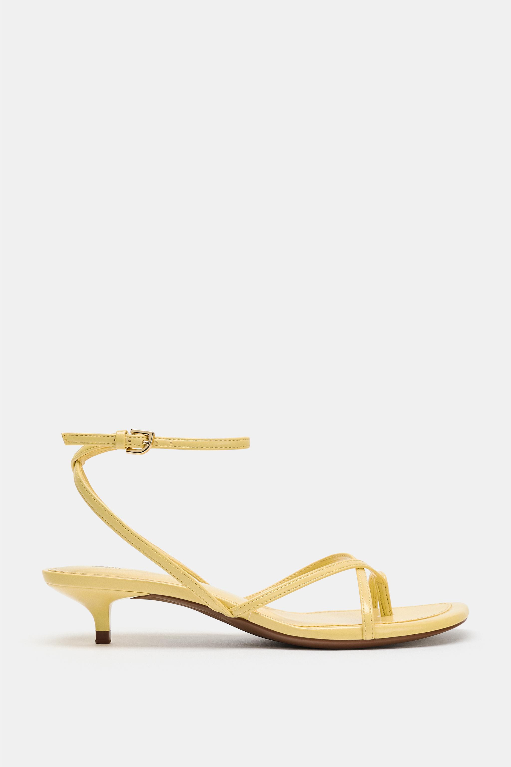 STRAPPY KITTEN HEEL SANDALS | Zara US