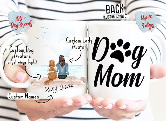Personalized Dog Mug, Dog Mom Mug, Dog Coffee Mug, Dog Lover Mug, Pet Mug, Dog Mom Gift, Dog Coff... | Etsy (US)