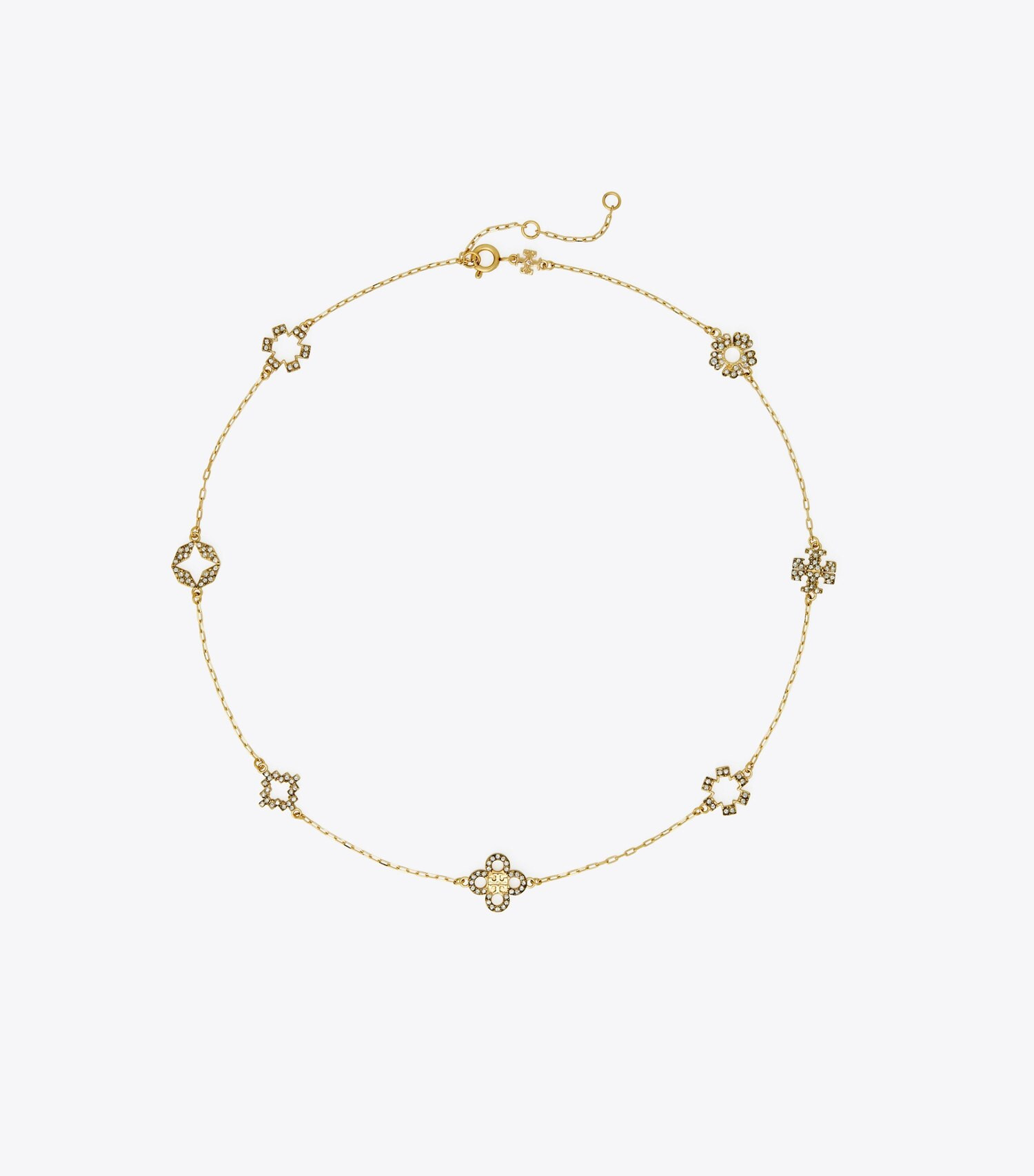 Kira Clover Pavé Necklace: Women's Jewelry | Necklaces | Tory Burch UK | Tory Burch (US)