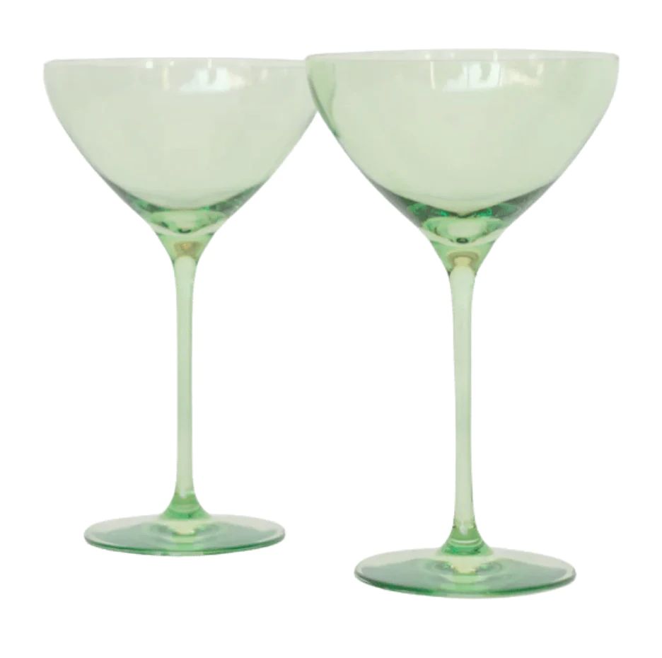 Estelle Colored Martini Glass | Mint Green  | Set of 2 | Christian Ladd Home