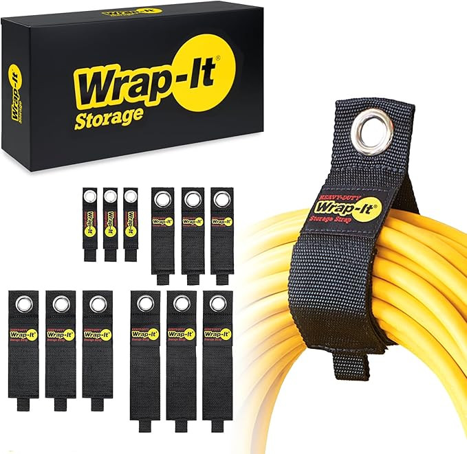 Heavy-Duty Wrap-It Storage Straps (Assorted 12 Pack) - Hook and Loop Hanging Extension Cord Organ... | Amazon (US)