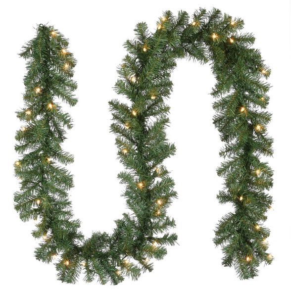 National Tree Company Pre-Lit Artificial Christmas Garland, Green, Kincaid Spruce, White Lights, ... | Target