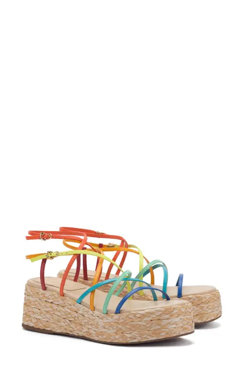 Larroudé Naomi Platform Sandal in Beige at Nordstrom, Size 8 | Nordstrom