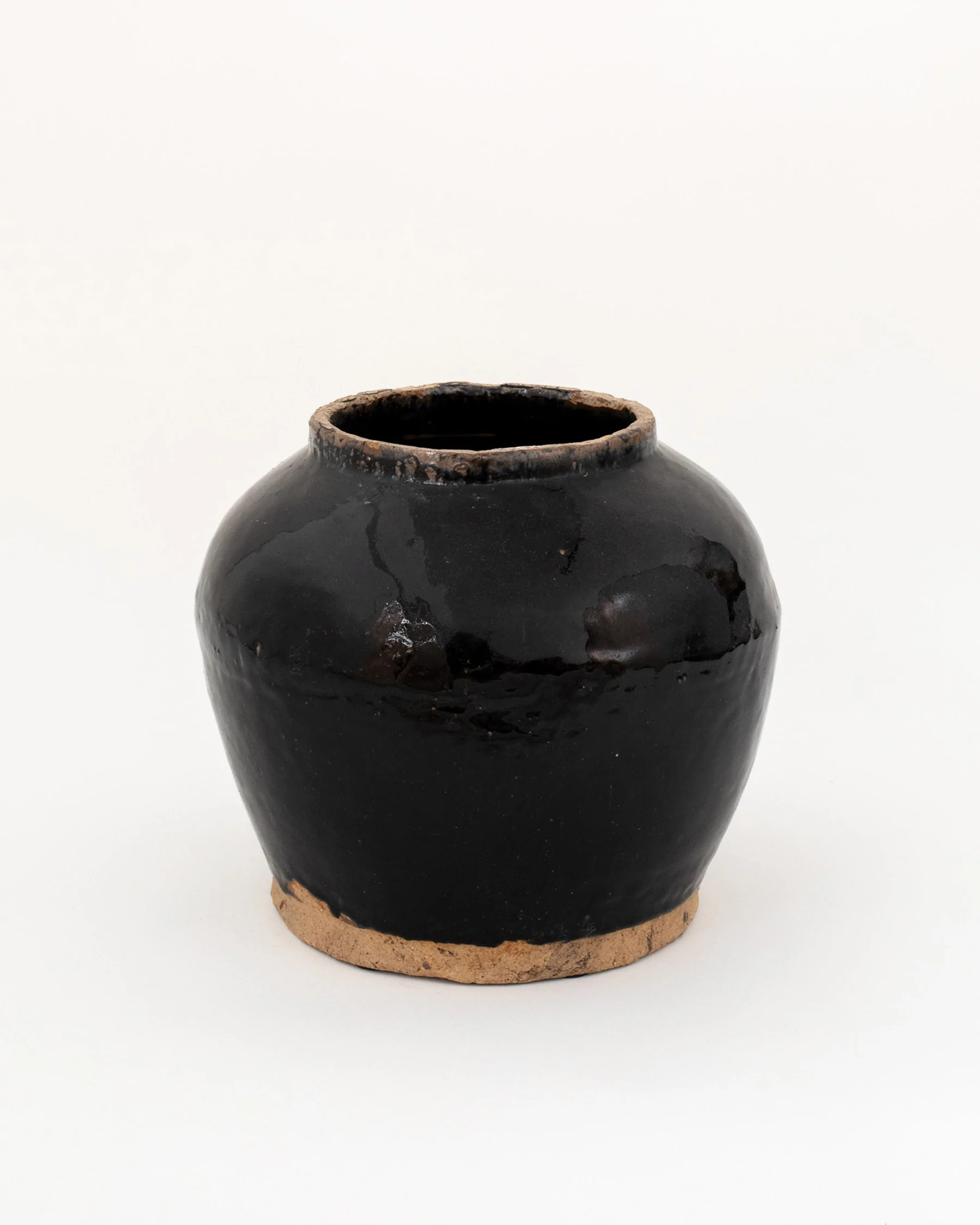 Obsidian Glazed Vase | The Vintage Rug Shop