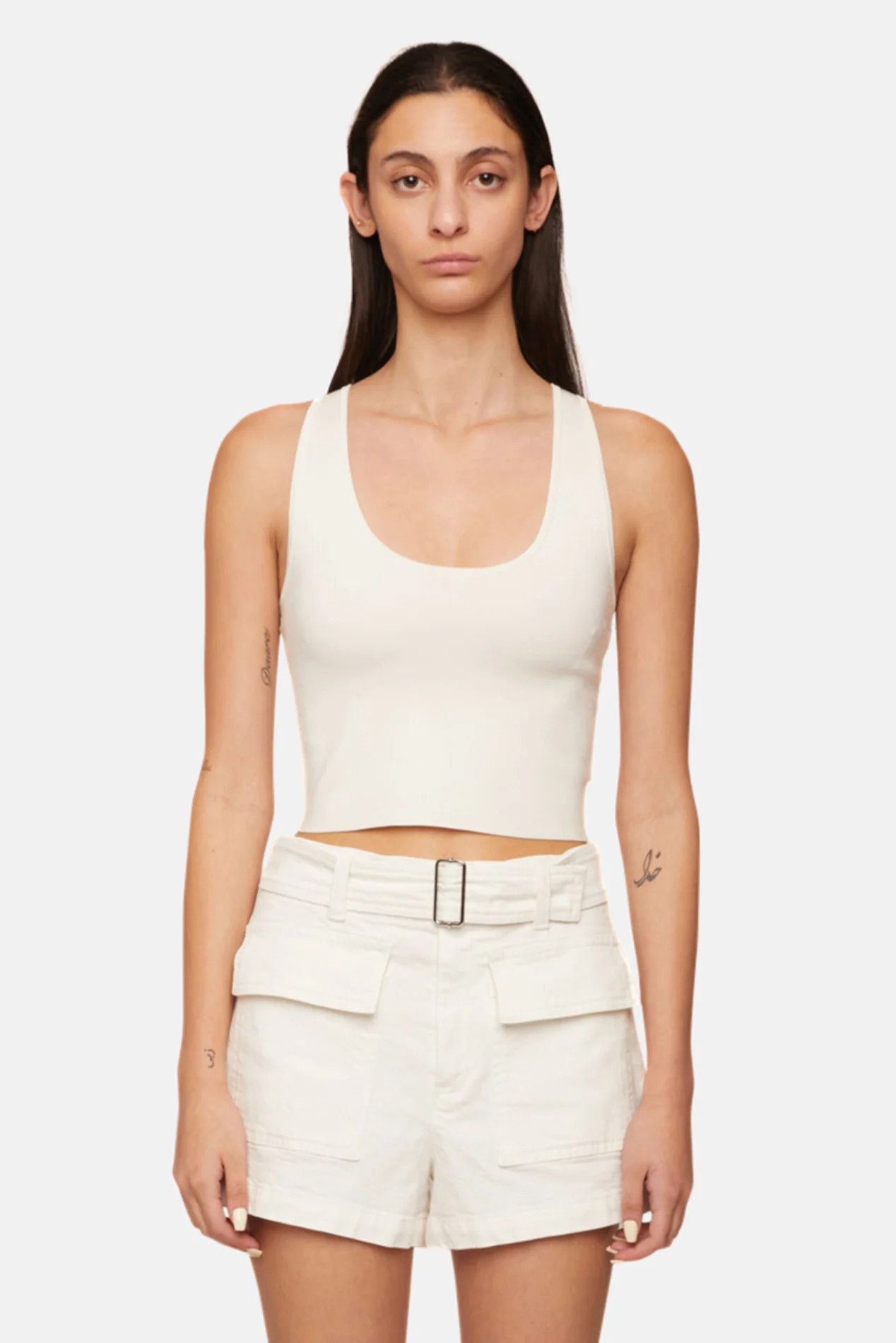 Cleo Compact Knit Top Pearl | Blue & Cream