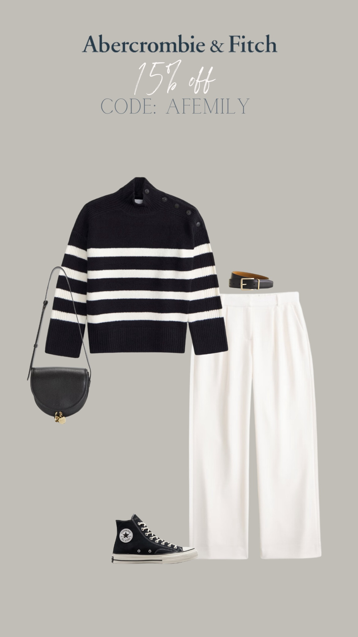 Abercrombie & Fitch edit 
25% off ALL jeans and 15% off everything else and then use my code: AFMEMILY for a further 15% off 
Valid: 23.08.24 - 26.08.24

New season outfit idea, white trousers, striped jumper, outfit inspiration 

#LTKsale #LTKuk #LTKeurope