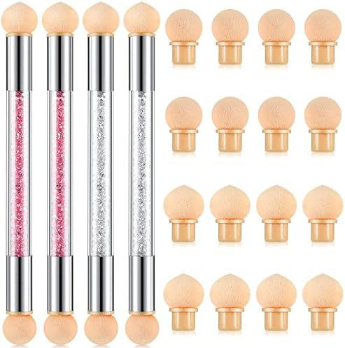 4 Pieces Nail Art Sponge Ombre Sponge Nail Brush Gradient Nail Brush Double Head Sponge Nail Art Too | Amazon (US)