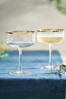 Starry Gold Rim Coupes, Set of 2 | Anthropologie (US)