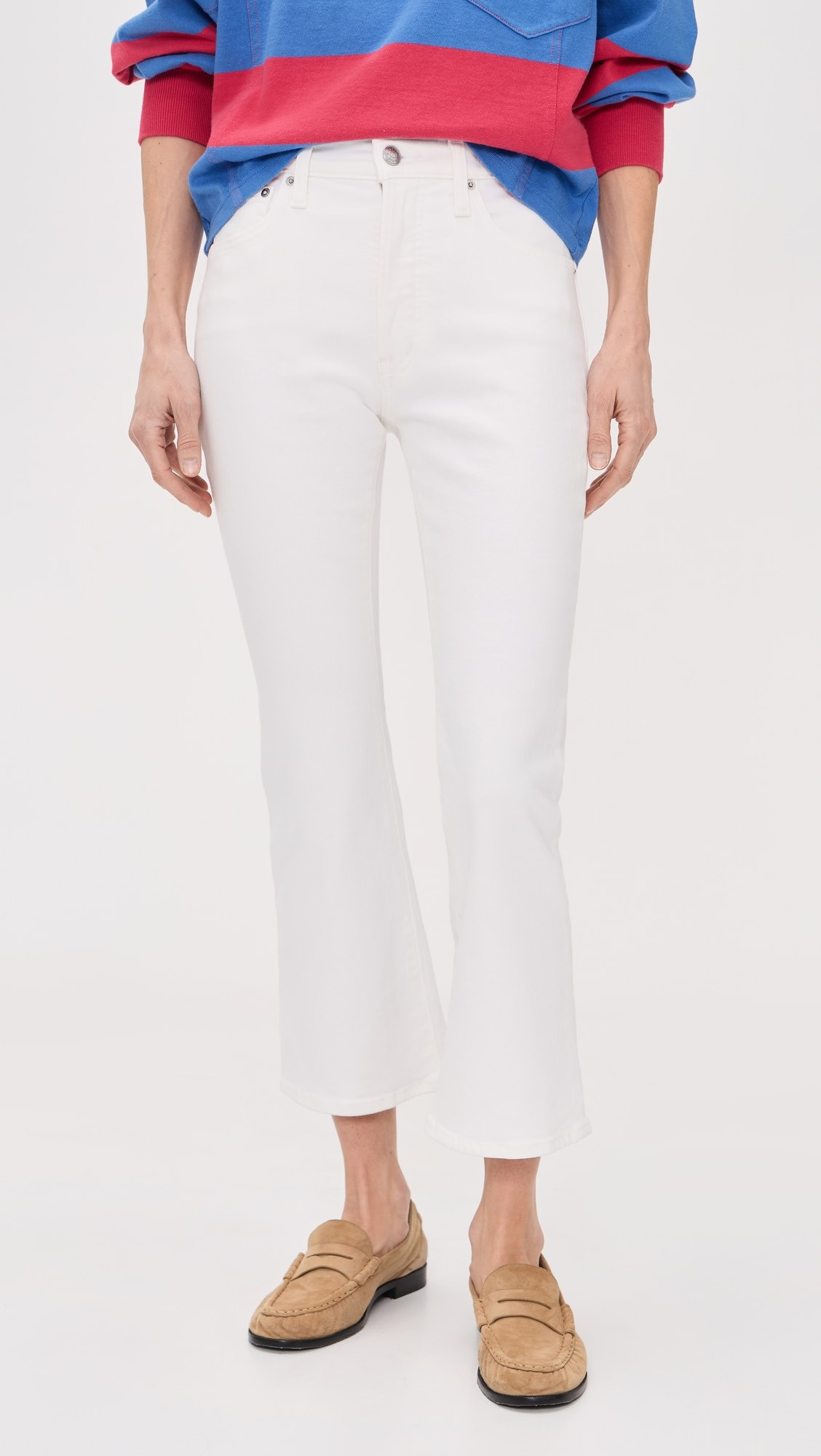 The Petite Stretch Flare Crop Jeans | Shopbop