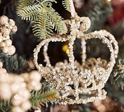 LoveShackFancy Glitter Crown Ornament | Pottery Barn (US)