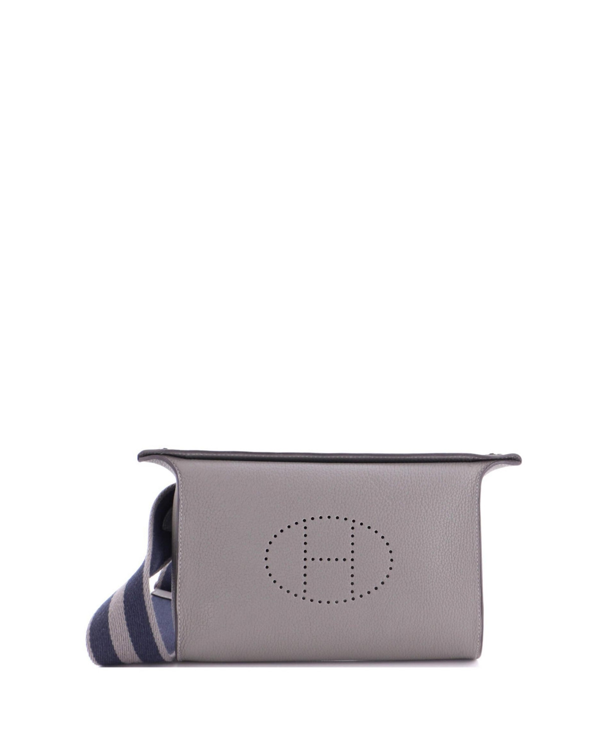 Pre-Owned HERMES Videpoches Bag with Multicolor Strap Togo - Grey | Macy's