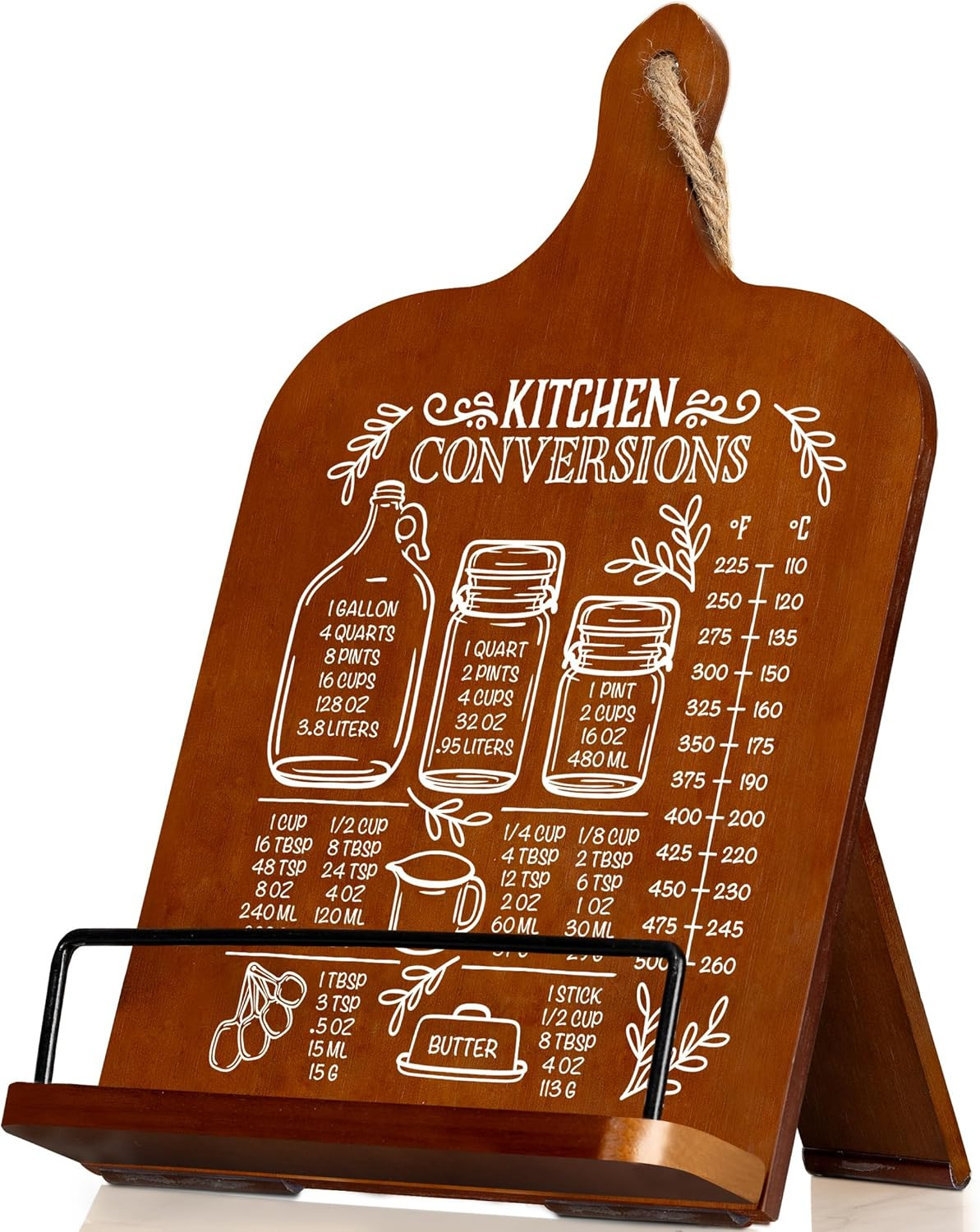 Kitchen Conversion Chart Cookbook Stand, Recipe Holder for Kitchen Counter, Cookbook Holder Stand... | Amazon (US)