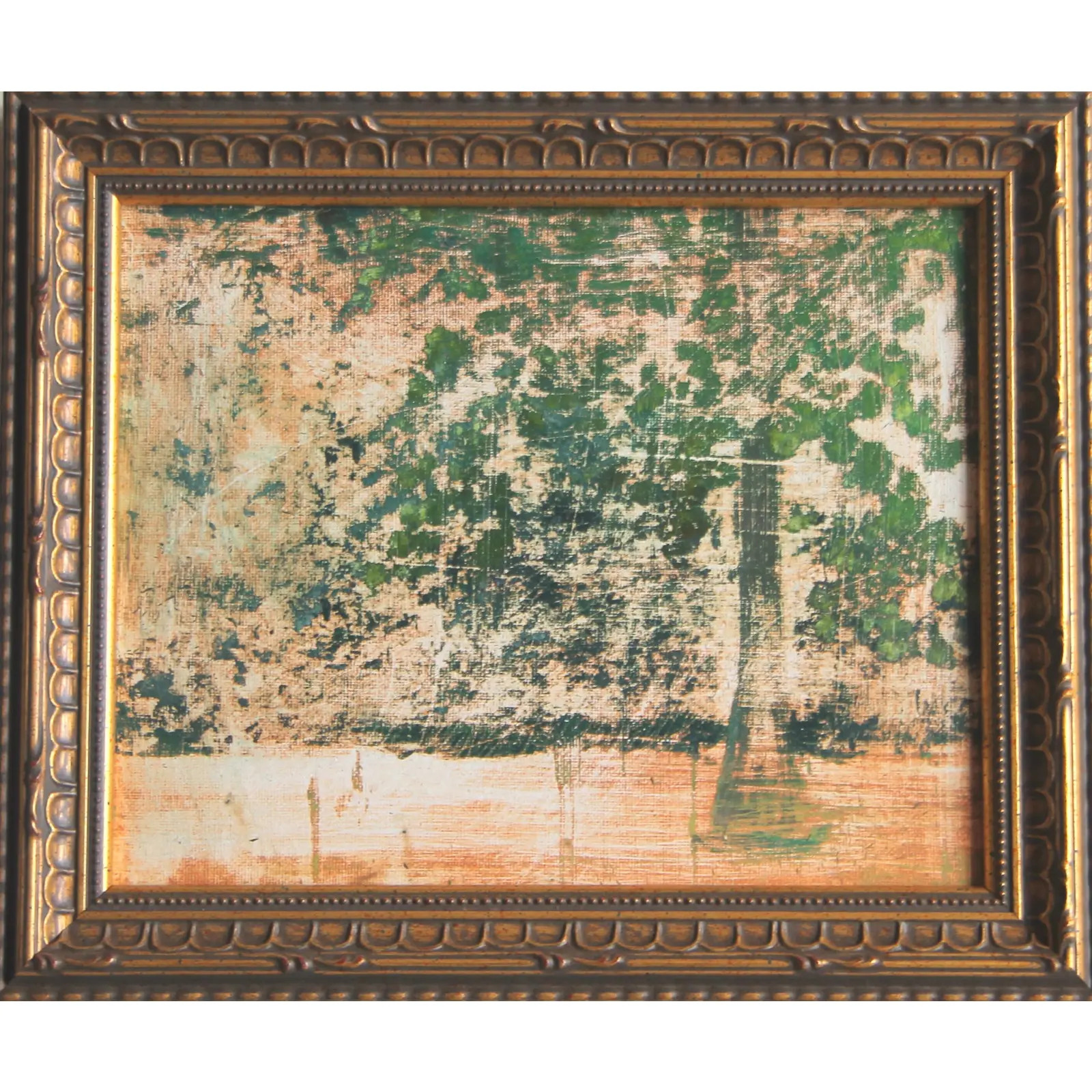 Abstract Chinoiserie Green Tree Botanical Original Oil Painting by Cleo Plowden | Chairish