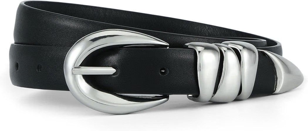 Women Skinny Belt for Jeans with Gold/Silver Buckle | Amazon (US)
