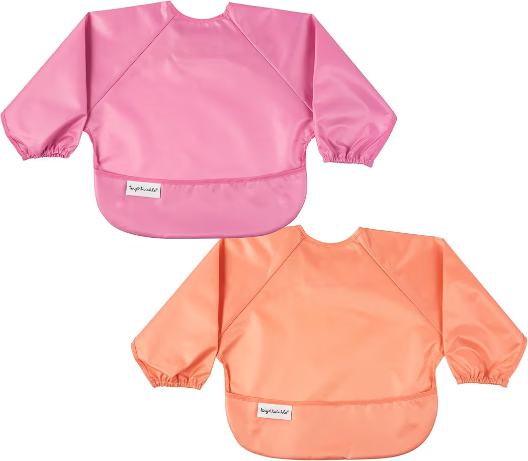 Tiny Twinkle Long Sleeve Bib for Babies & Toddlers | 2-Pack Waterproof Smock Bib for Eating | Mac... | Amazon (US)