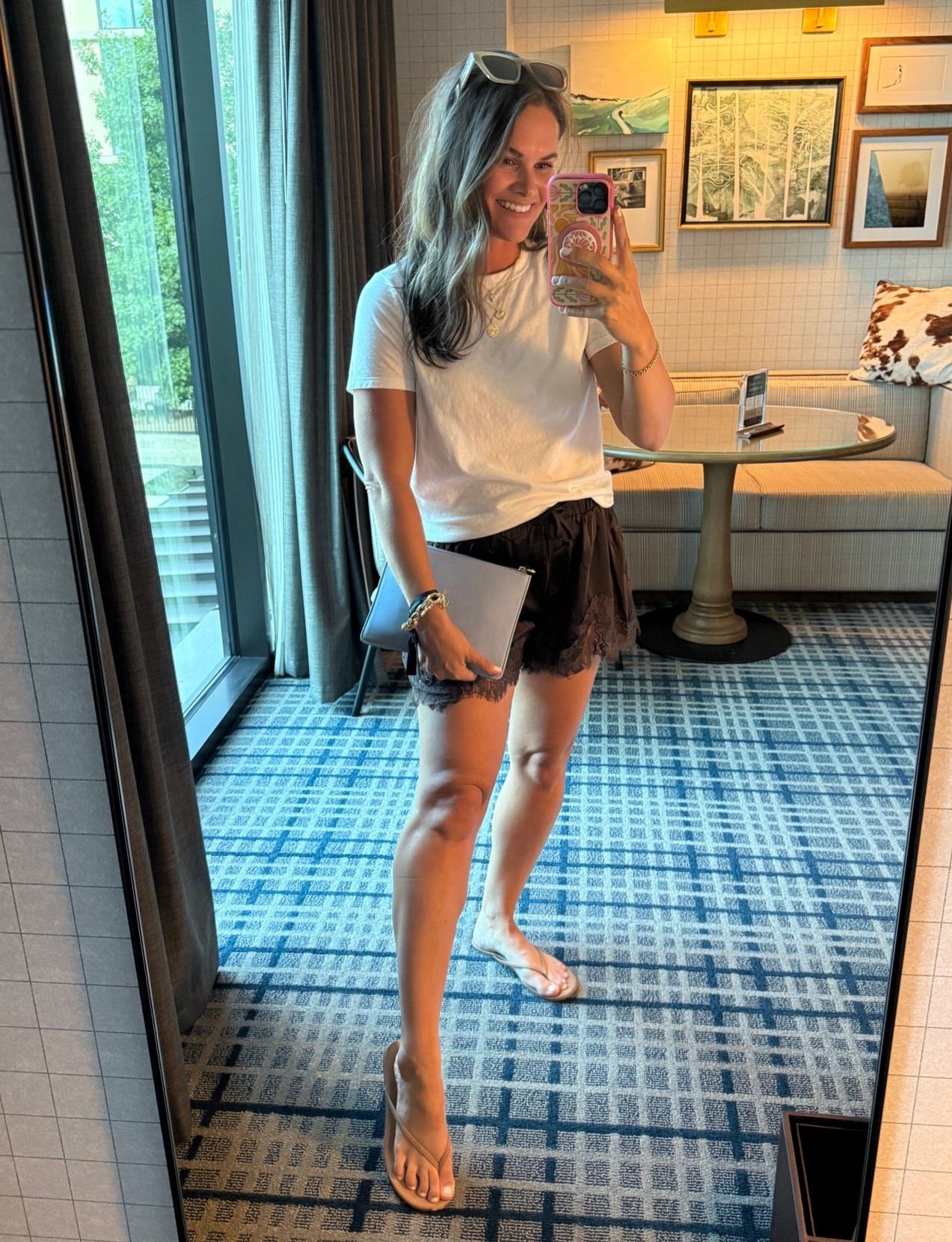 I’m here for the chocolate brown lace shorts! Such a good transition to fall outfit #falloutfit #fallstyle

#LTKSaleAlert #LTKootd #LTKOver40
