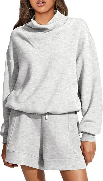 AUTOMET 2 Piece Outfits For Women Two Piece Oversized Sweatsuit 2023 Matching Lounge Sets Fall Fa... | Amazon (US)