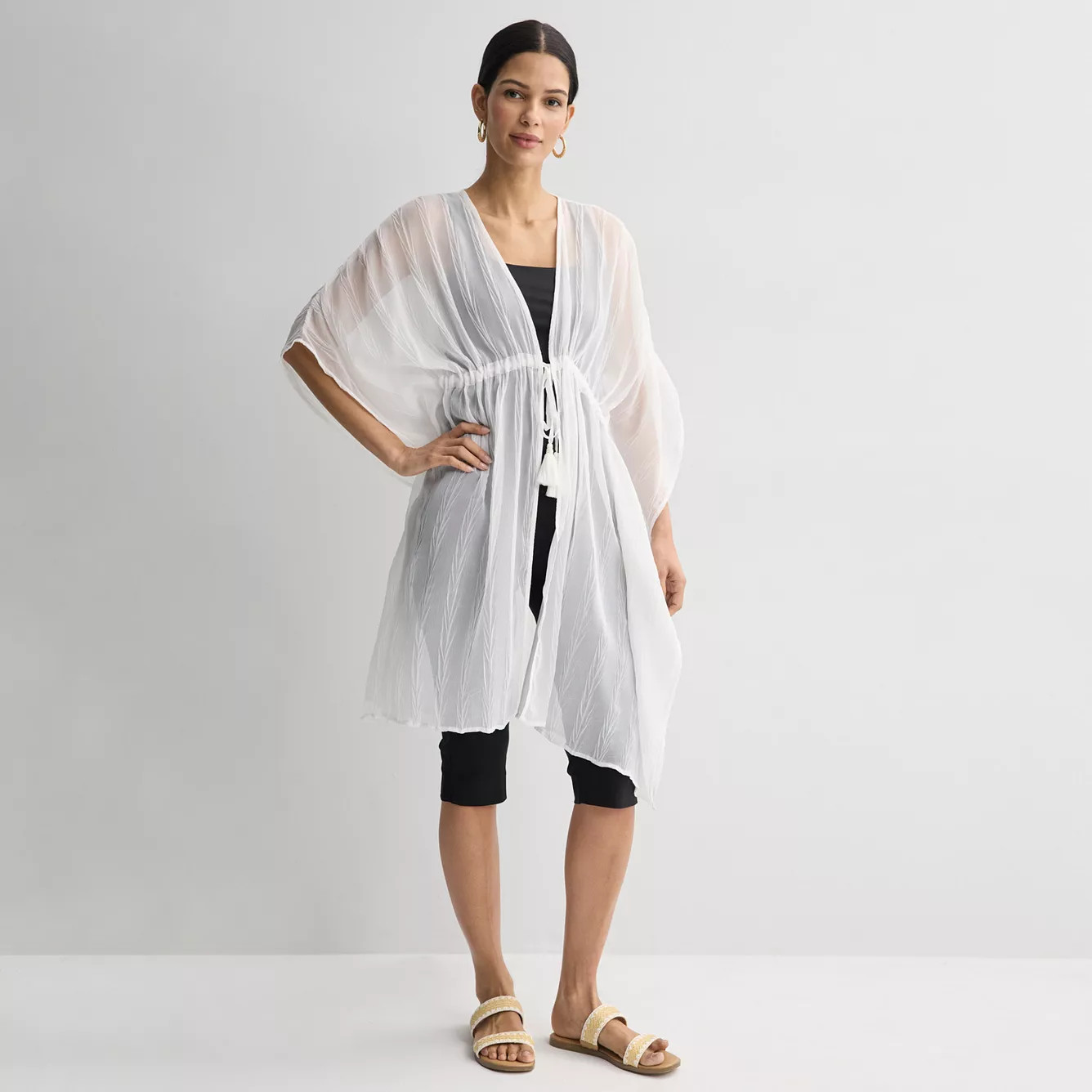 Women's Nine West Solid Pleated Tunnel Tie Topper | Kohl's
