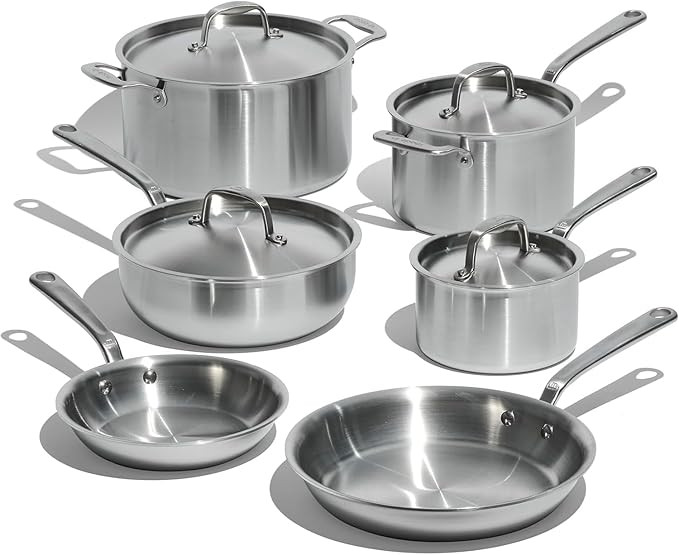 Made In Cookware | 10 Piece Stainless Steel Pot and Pan Set | 5 Ply Clad - Includes Stainless Ste... | Amazon (US)