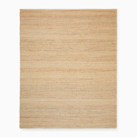 Channel Jute Rug, 9'x12', Natural/Alabaster | West Elm (US)