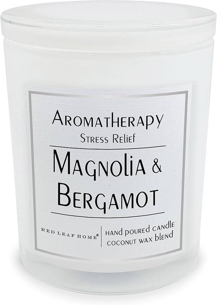 Red Leaf Home | Magnolia and Bergamot Candle | Glass Lid, Large | Aromatherapy | Wellness Collect... | Amazon (US)