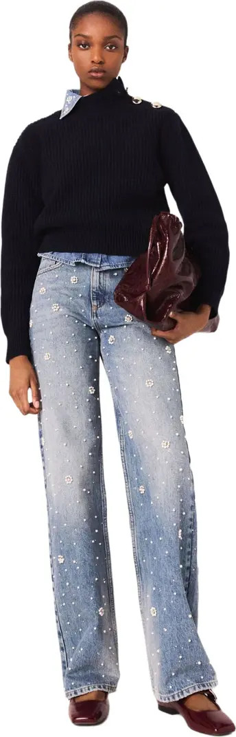 Wide-leg embroidered jeans | Nordstrom